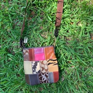Vintage patchwork coach shoulder bag